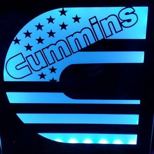 Cummins patriotic etched lighted mirror